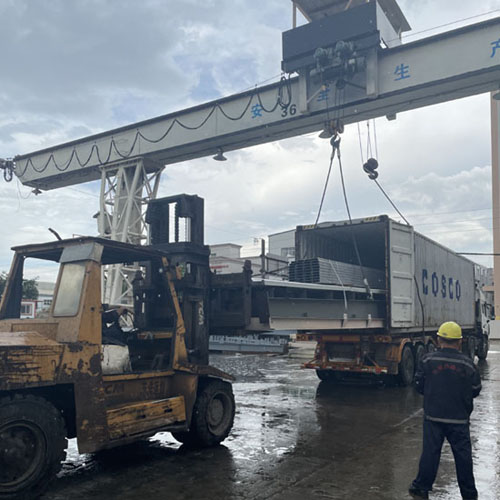Steel structure building material ship to Laos